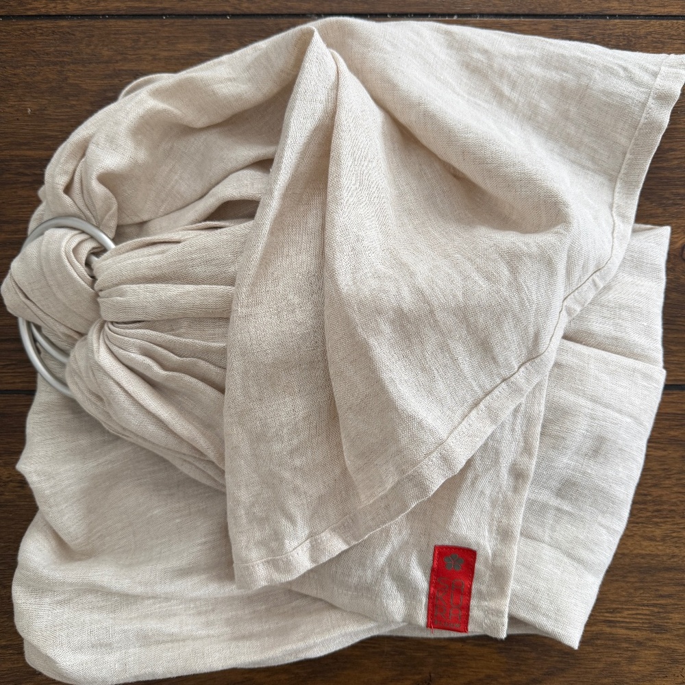 Sakura bloom linen ring sling